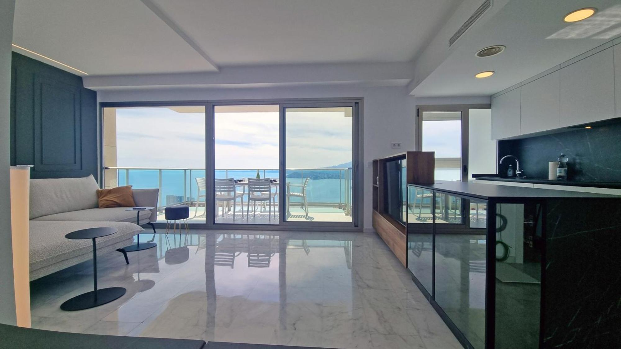 Апартаменты Skyline 37 Terraza Con Vista Al Mar Бенидорм Экстерьер фото